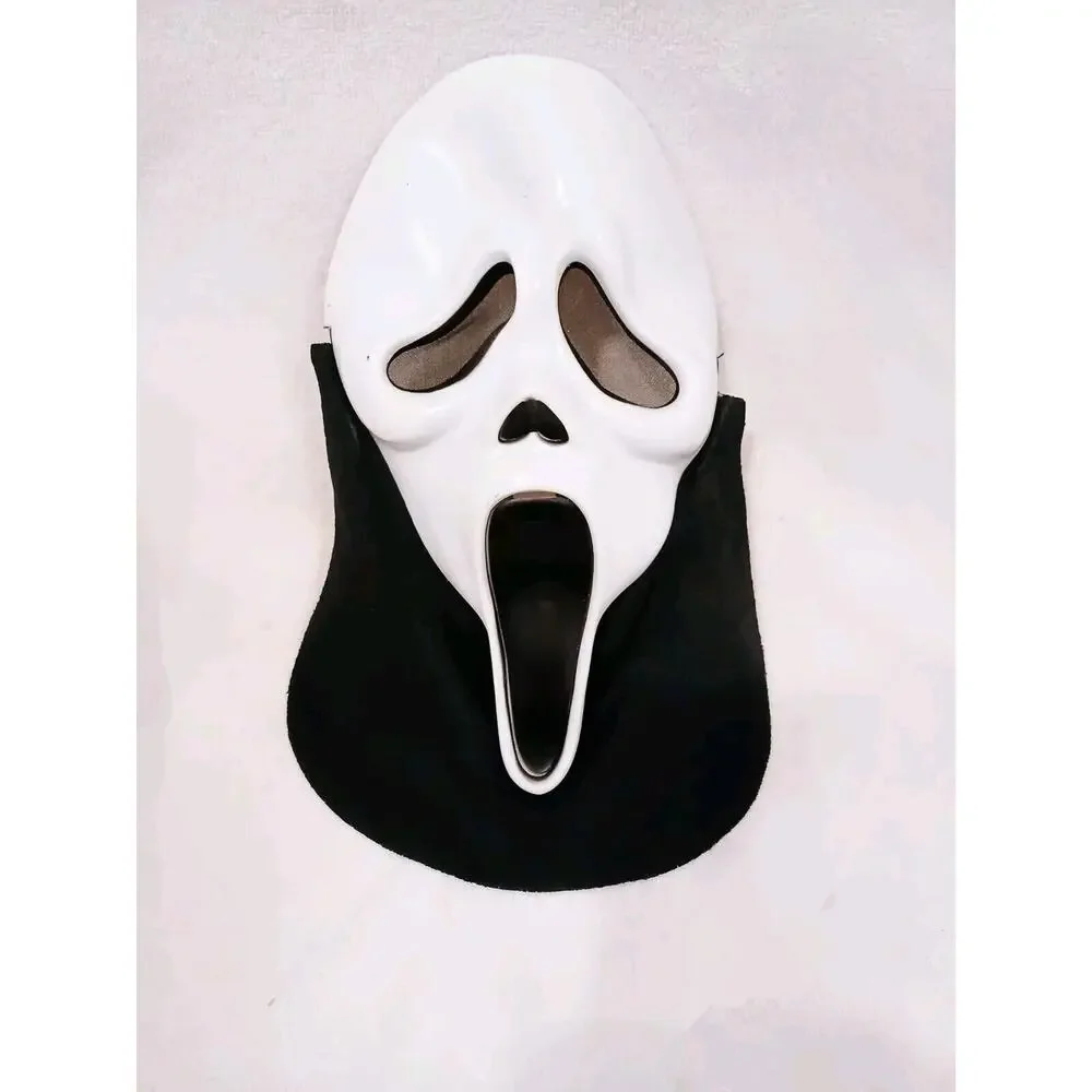 90s Easter Unlimited Inc‎ HN Ghostface Mask wo shroud Flexible Vintage Halloween